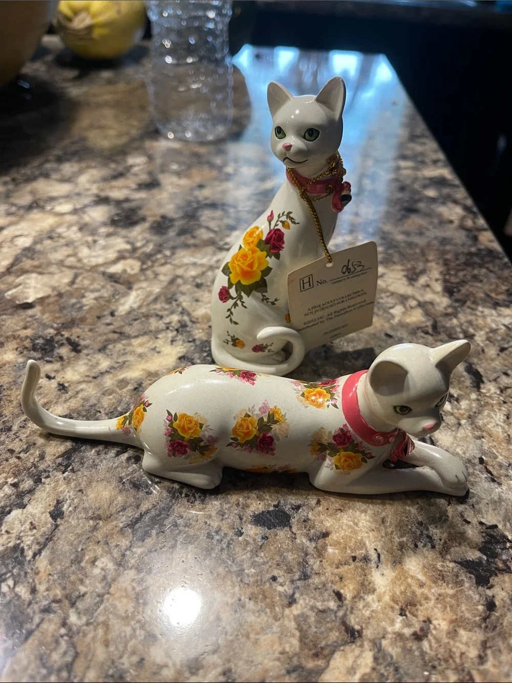The Hamilton Collection Elegant Ceramic Cat Figurines